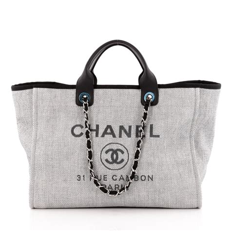 chanel large canvas tote|chanel chain tote.